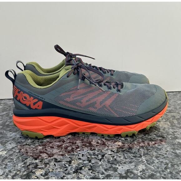 Hoka Challenger ATR 6 Trail Running Shoes Mens Size 11 2E Green Orange Sneakers